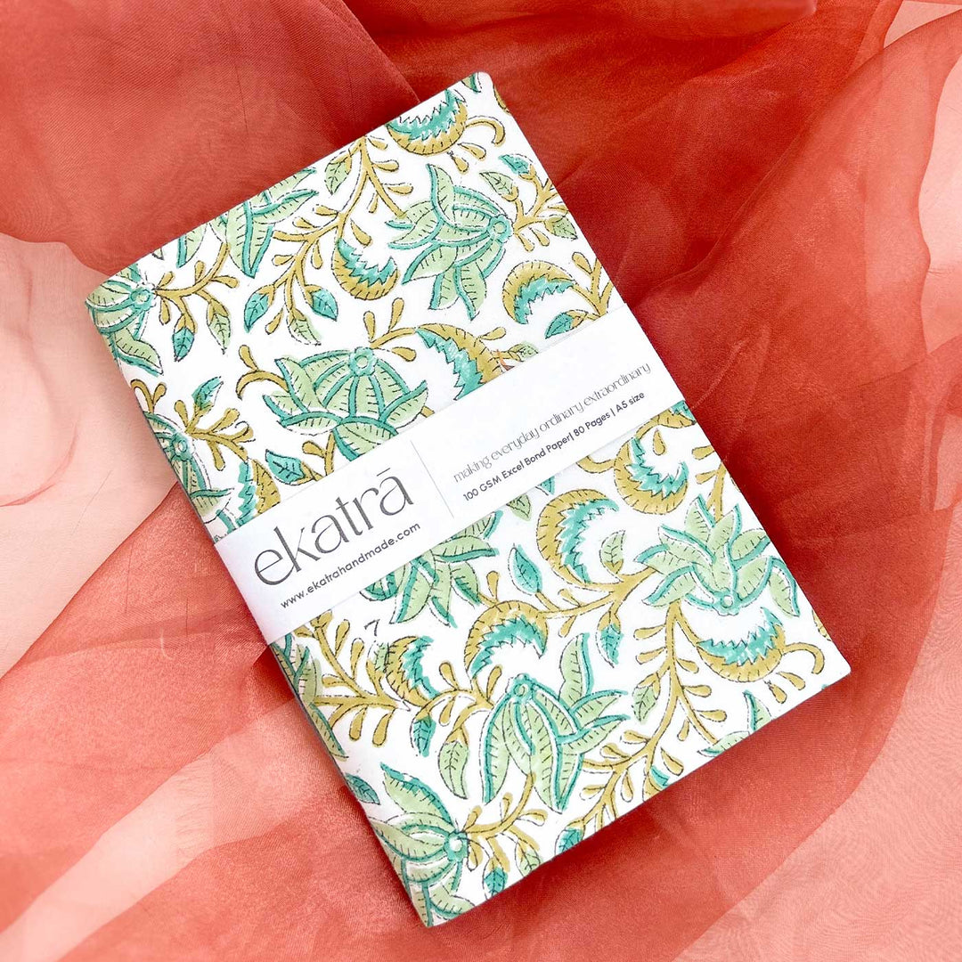 Green Leafy Floral A5 Journal