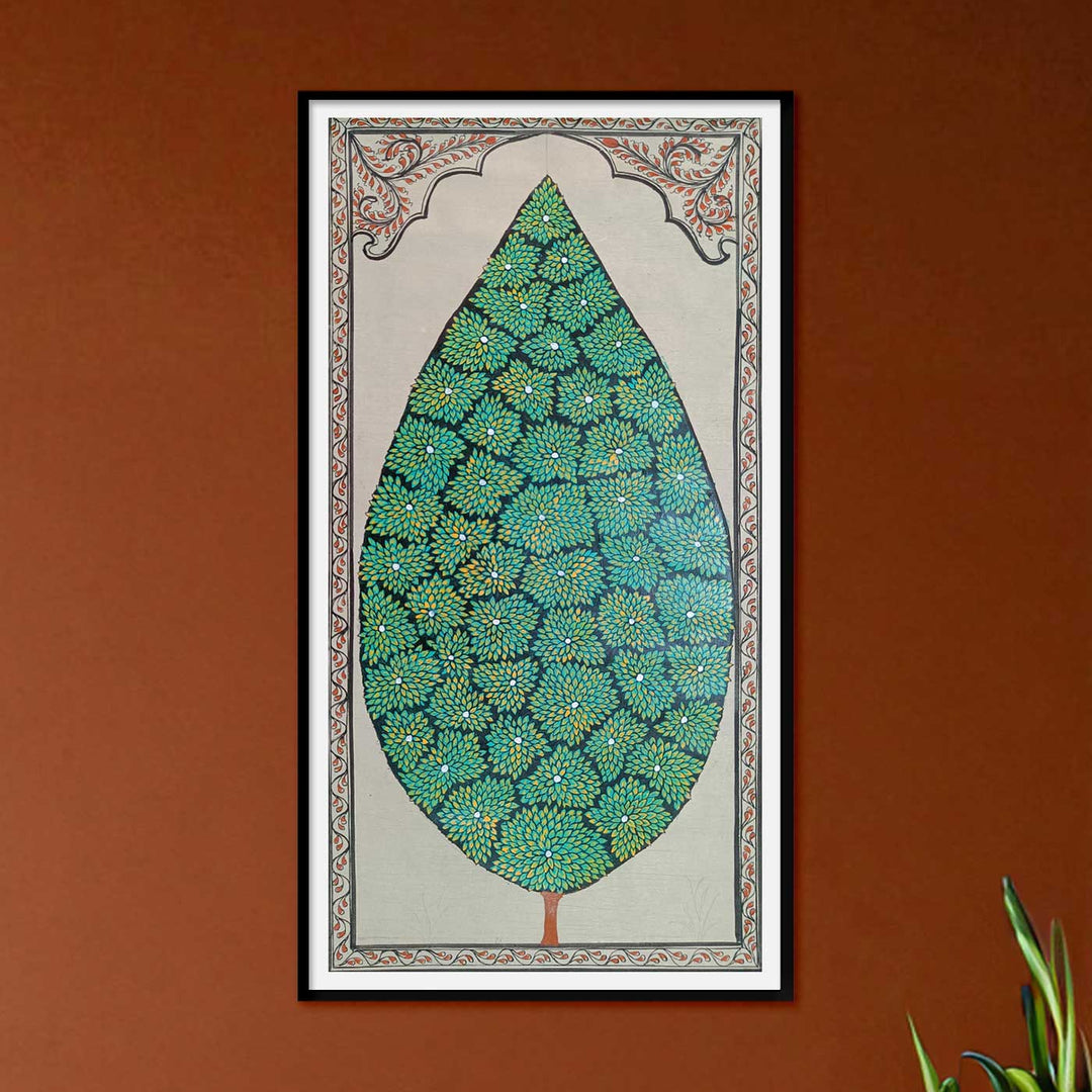 19 X 11 Inch | Handmade Tussar Silk Tree Of Life Painting