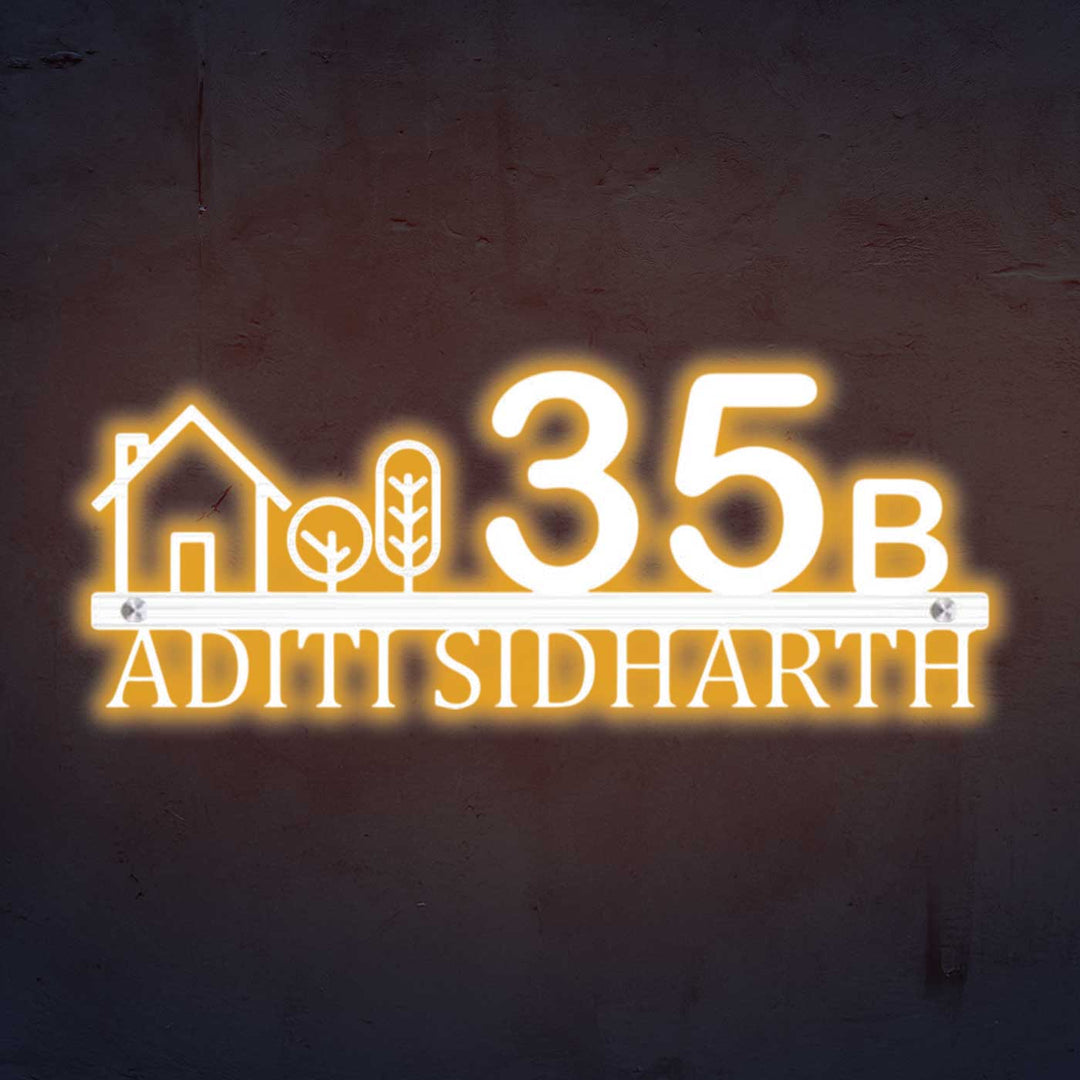 Personalized Laser Cut House Theme Steel Name Plate