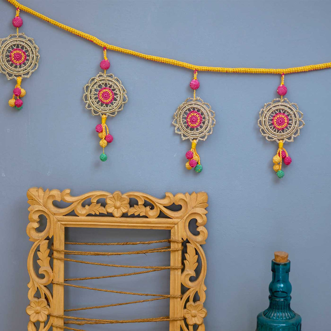 Handmade Crochet Mandala Cotton Toran