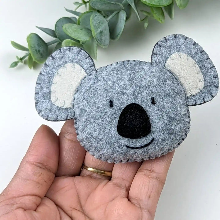 Handmade Bear, Panda & Koala Theme Felt Brooches | Set Of 3