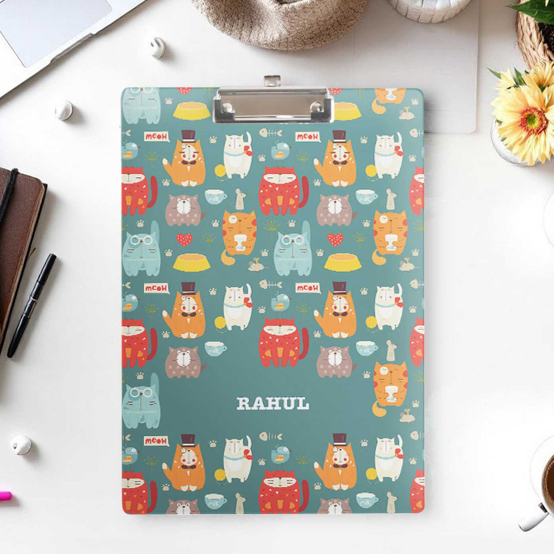 Personalized Kitty Cat Theme Acrylic Clipboard