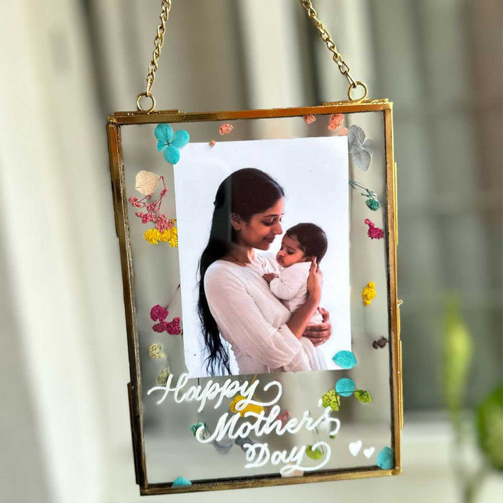 Photo Personalized Vintage Glass Keychain For Mothers