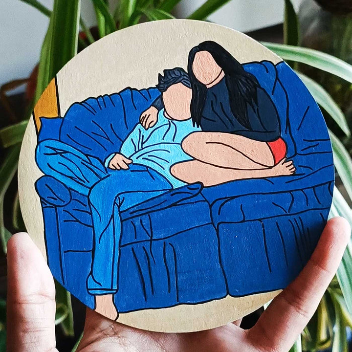 Photo Personalized Hand-Painted MDF Wood Portrait