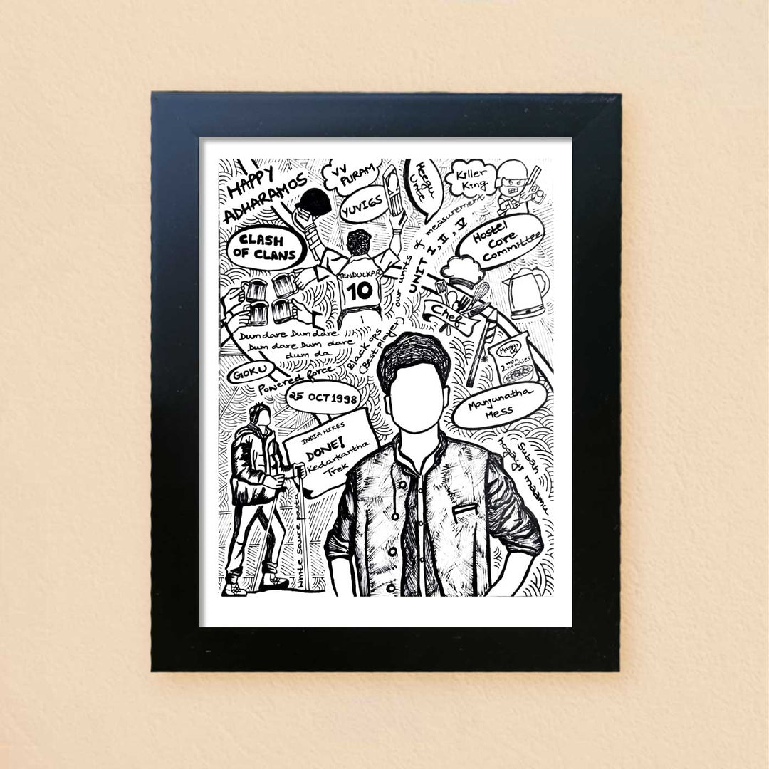 Photo Personalized Doodle Art MDF Wood Decorative Plaque