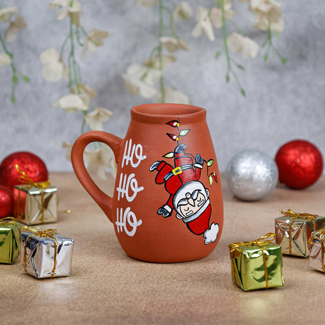 Handmade Santa Claus Terracotta Christmas Mug