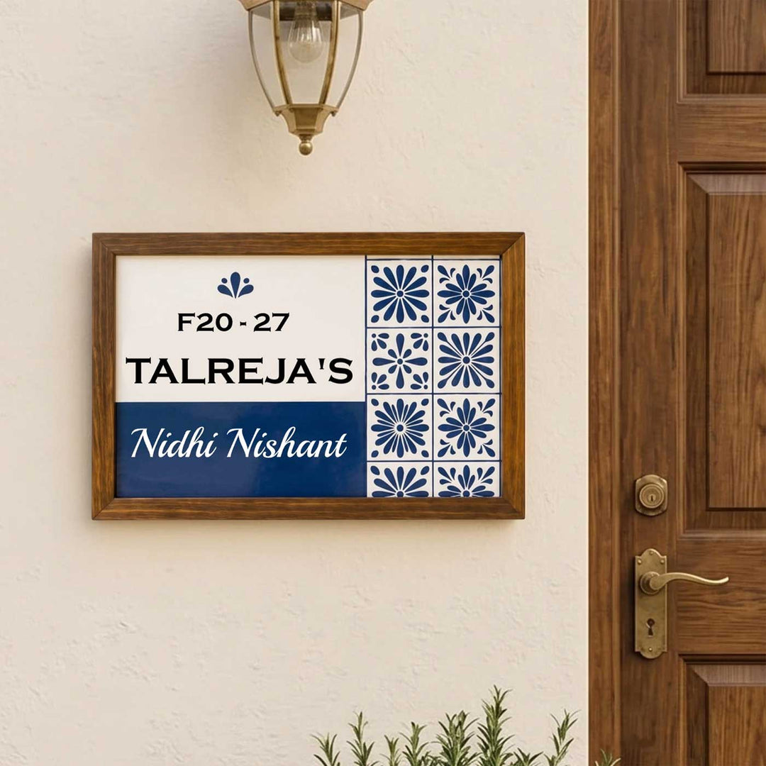 Personalized Talavera Printed Wooden & Acrylic Name Plate with 3D Letters