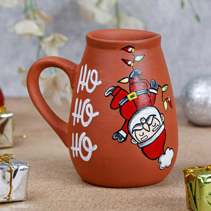 Handmade Santa Claus Terracotta Christmas Mug