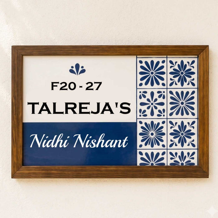Personalized Talavera Printed Wooden & Acrylic Name Plate with 3D Letters