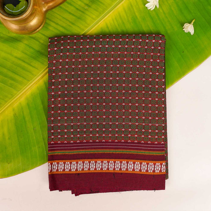 Green Khunn Fabric Cotton Blouse Piece | 90cm