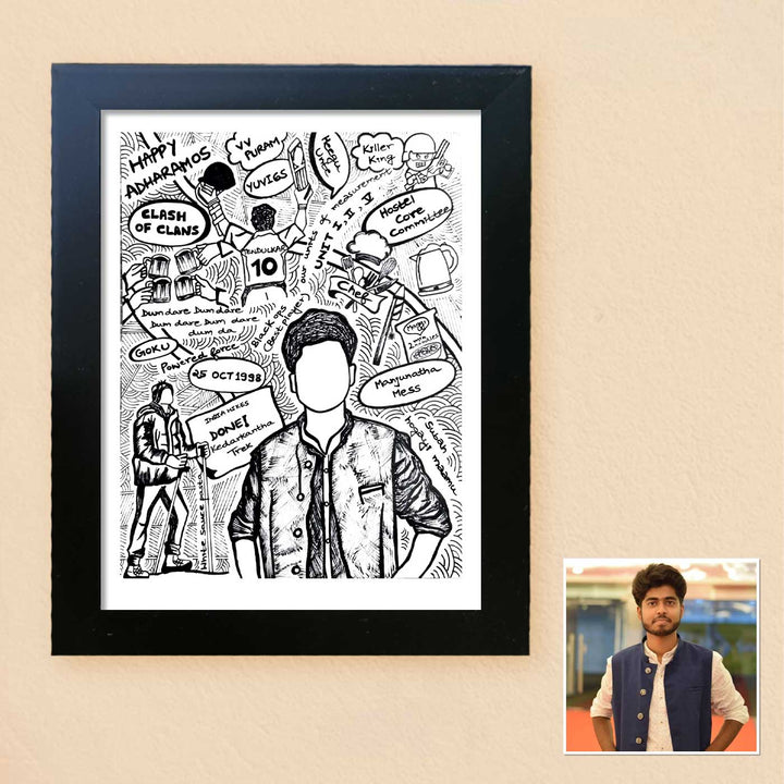 Photo Personalized Doodle Art MDF Wood Decorative Plaque