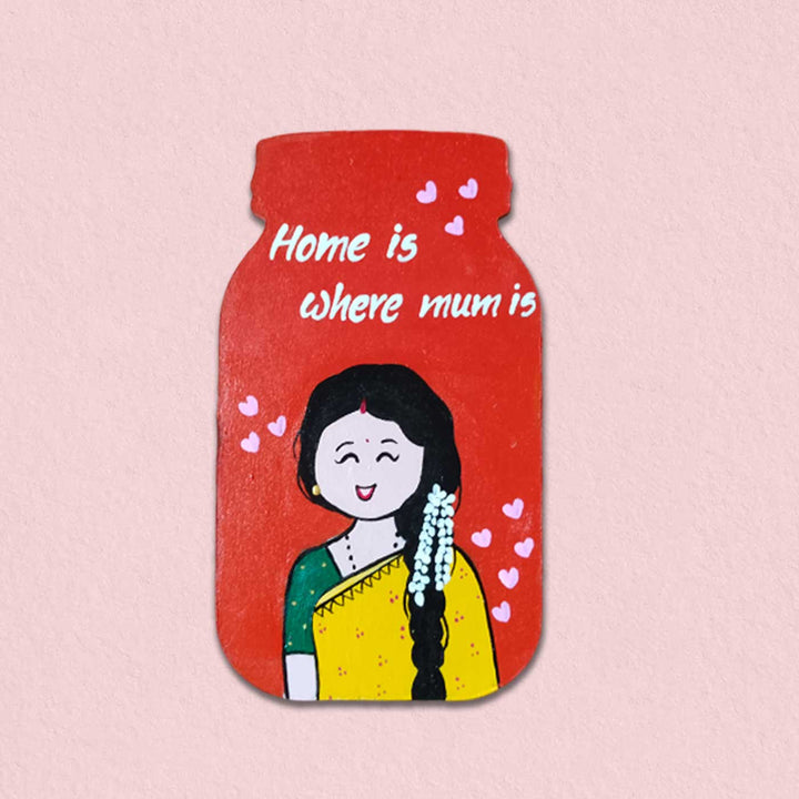 Photo Personalized Red Jar Theme MDF Wood Fridge Magnet For Mothers