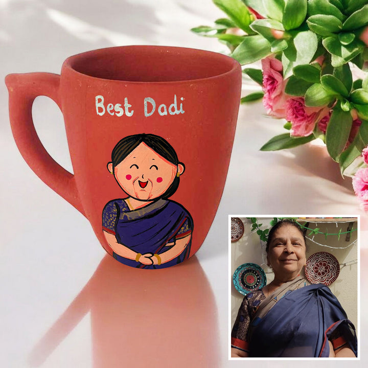 Handpainted Personalised 3D Terracotta Mug with Caricatures