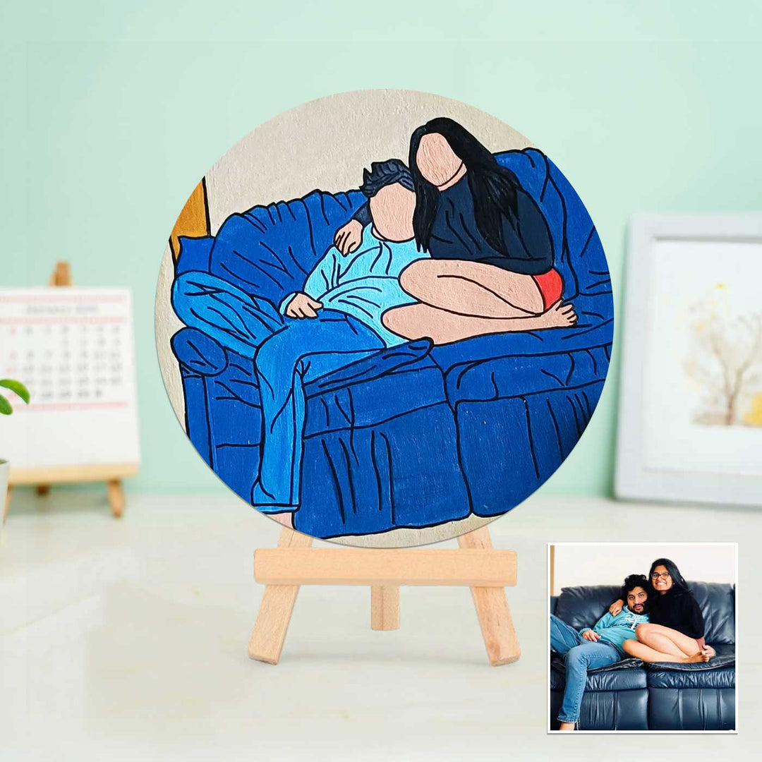 Photo Personalized Hand-Painted MDF Wood Portrait