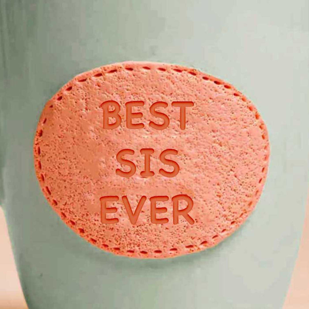 Personalized Hand-Painted Polymer Clay Best Sis Ever Theme Ceramic Mug