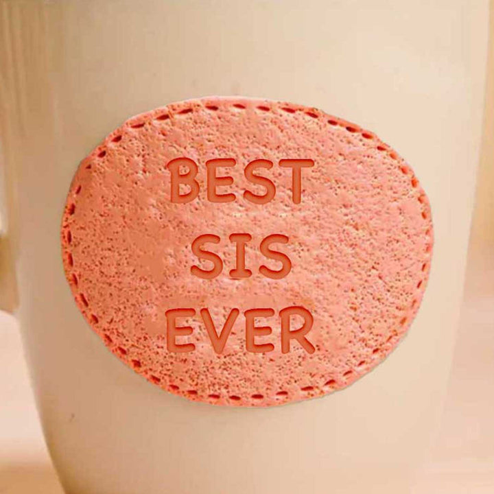 Personalized Hand-Painted Polymer Clay Best Sis Ever Theme Ceramic Mug