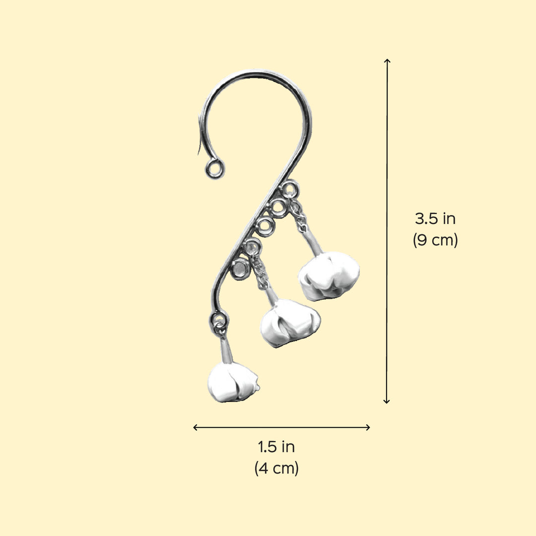 Handmade Polymer Clay Mogra Flowers Earcuff