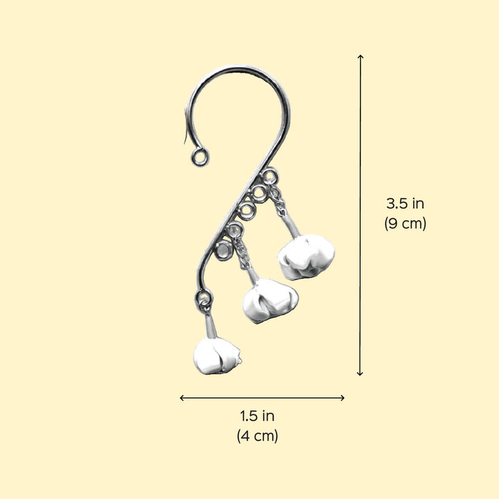 Handmade Polymer Clay Mogra Flowers Earcuff
