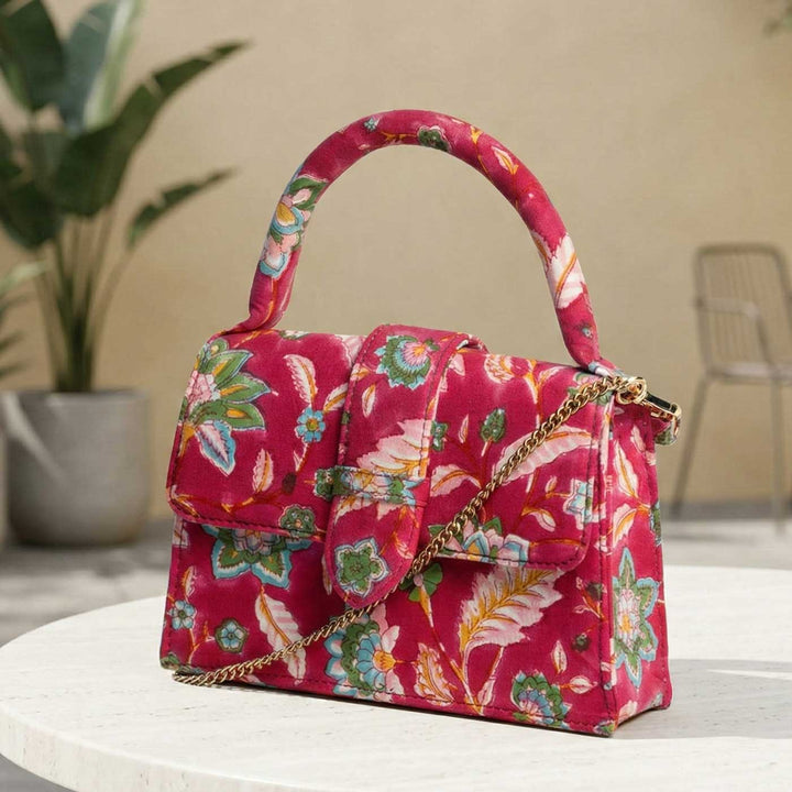 Gulabi Hand Block Printed Medium Chiq Bag