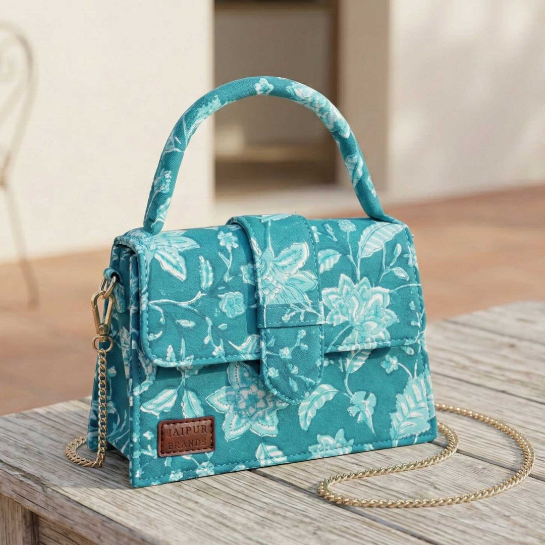 Neel Hand Block Printed Medium Chiq Bag