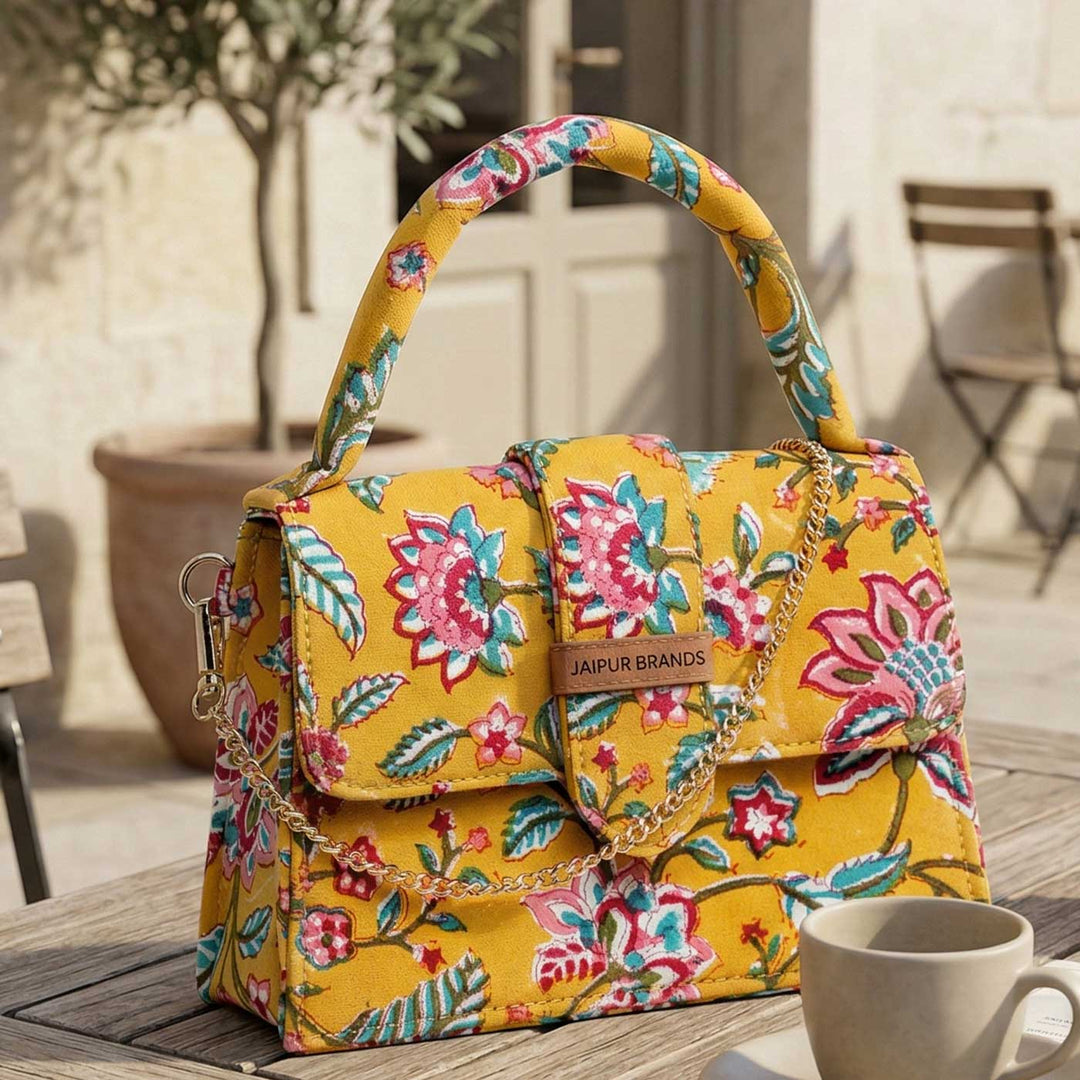 Basant Hand Block Printed Medium Chiq Bag