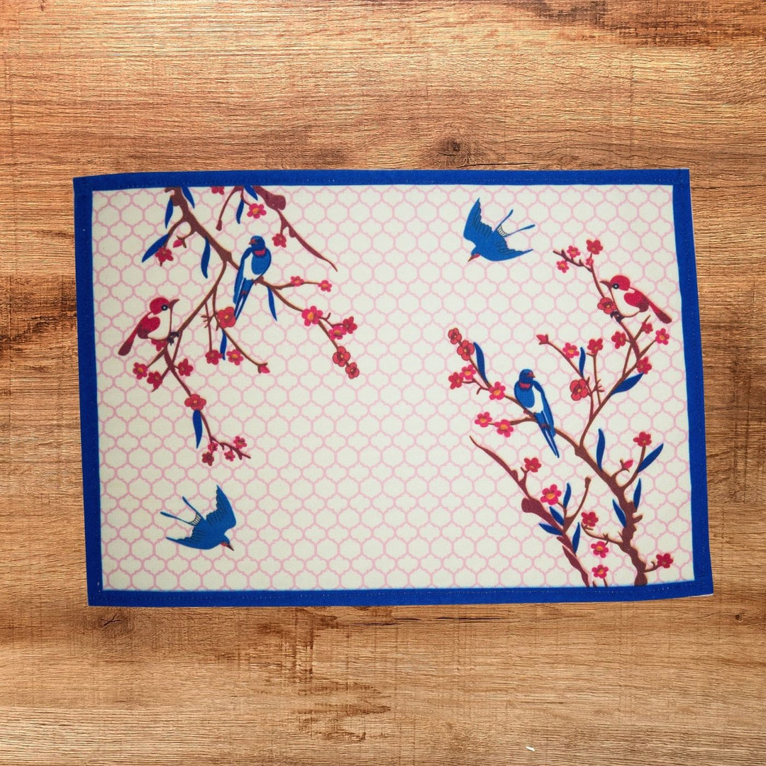 Printed Spring Blossom Table Runner & Mat Set