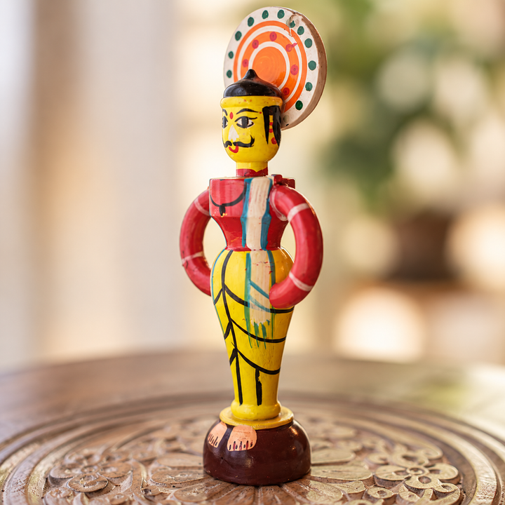 Set of 2 | Handmade Kantara Wooden Golu Doll Toys For Festive Decor