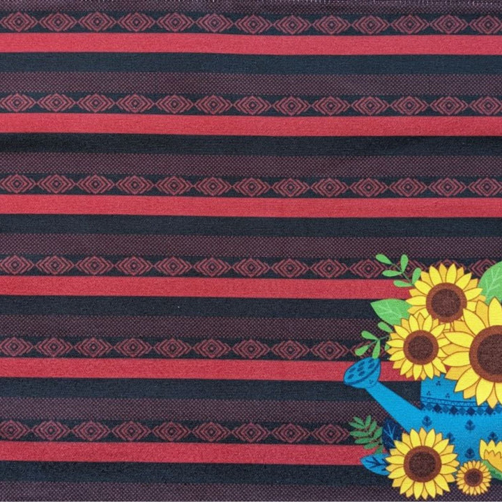 Printed Sambalpuri Ikat Sunflower Splendour Table Runner & Mat Set