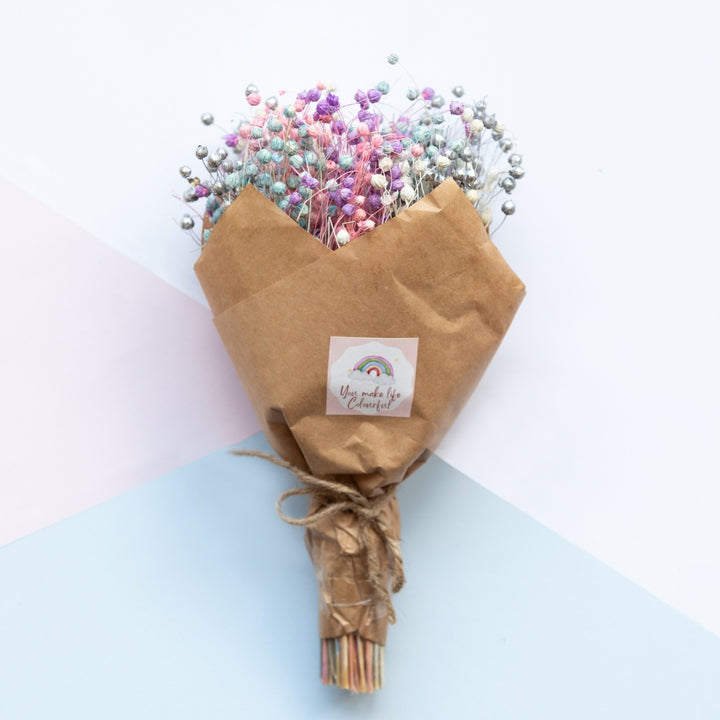 Handmade Colourful Unicorn Dried Flower Bunch