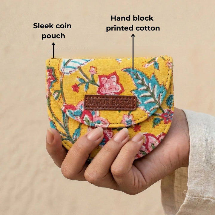Sanjh Hand Block Printed Coin Pouch