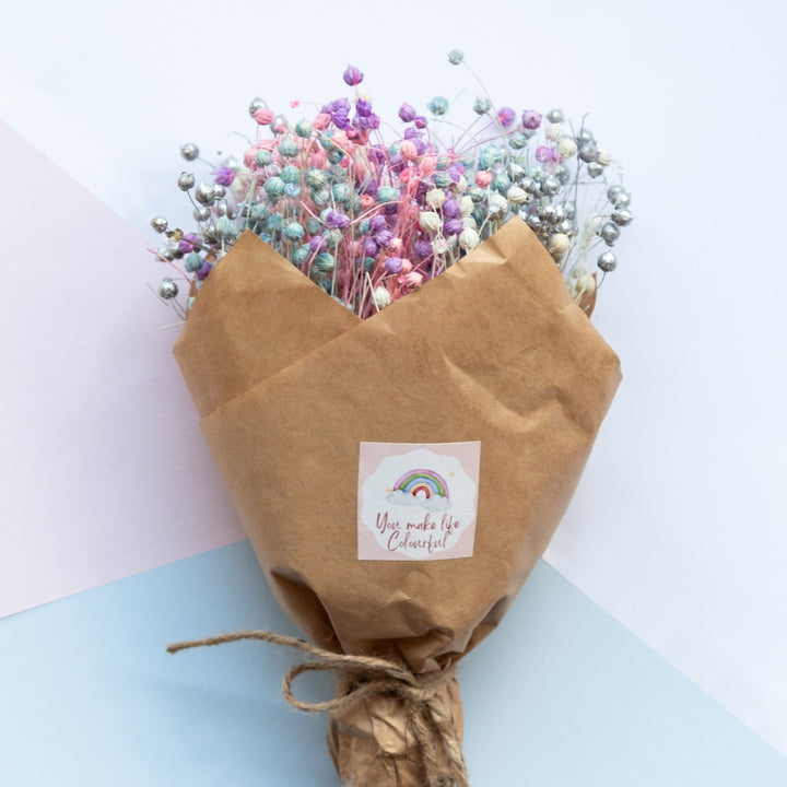 Handmade Colourful Unicorn Dried Flower Bunch