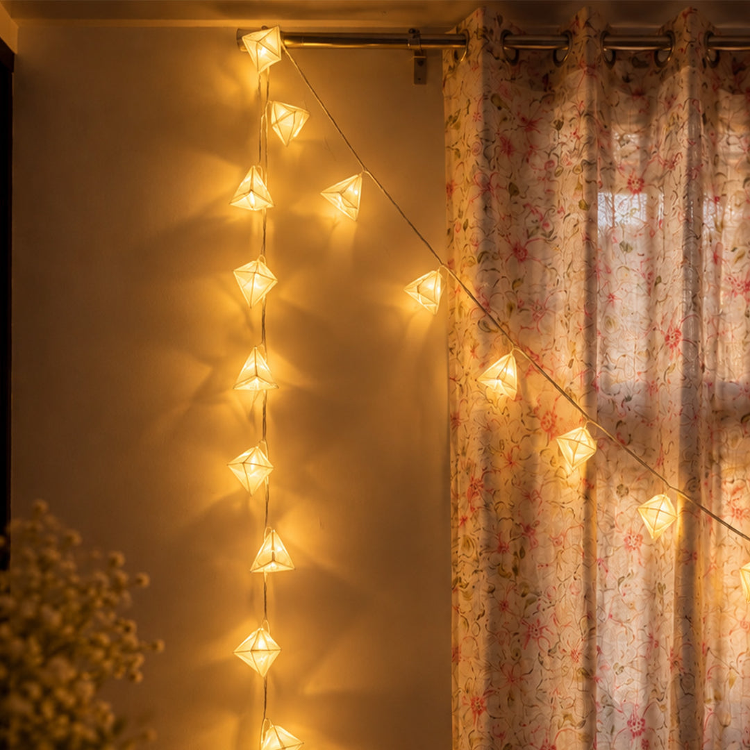 Handmade Origami Crochet Paper LED Fairy Light For Festive Decor