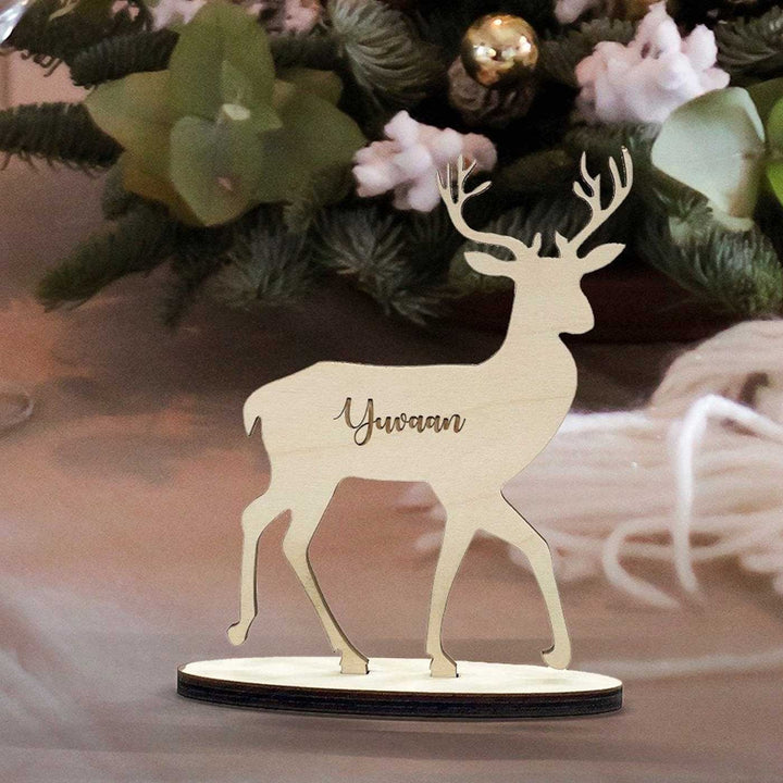 Personalized Wooden Reindeer For Christmas Table Decoration
