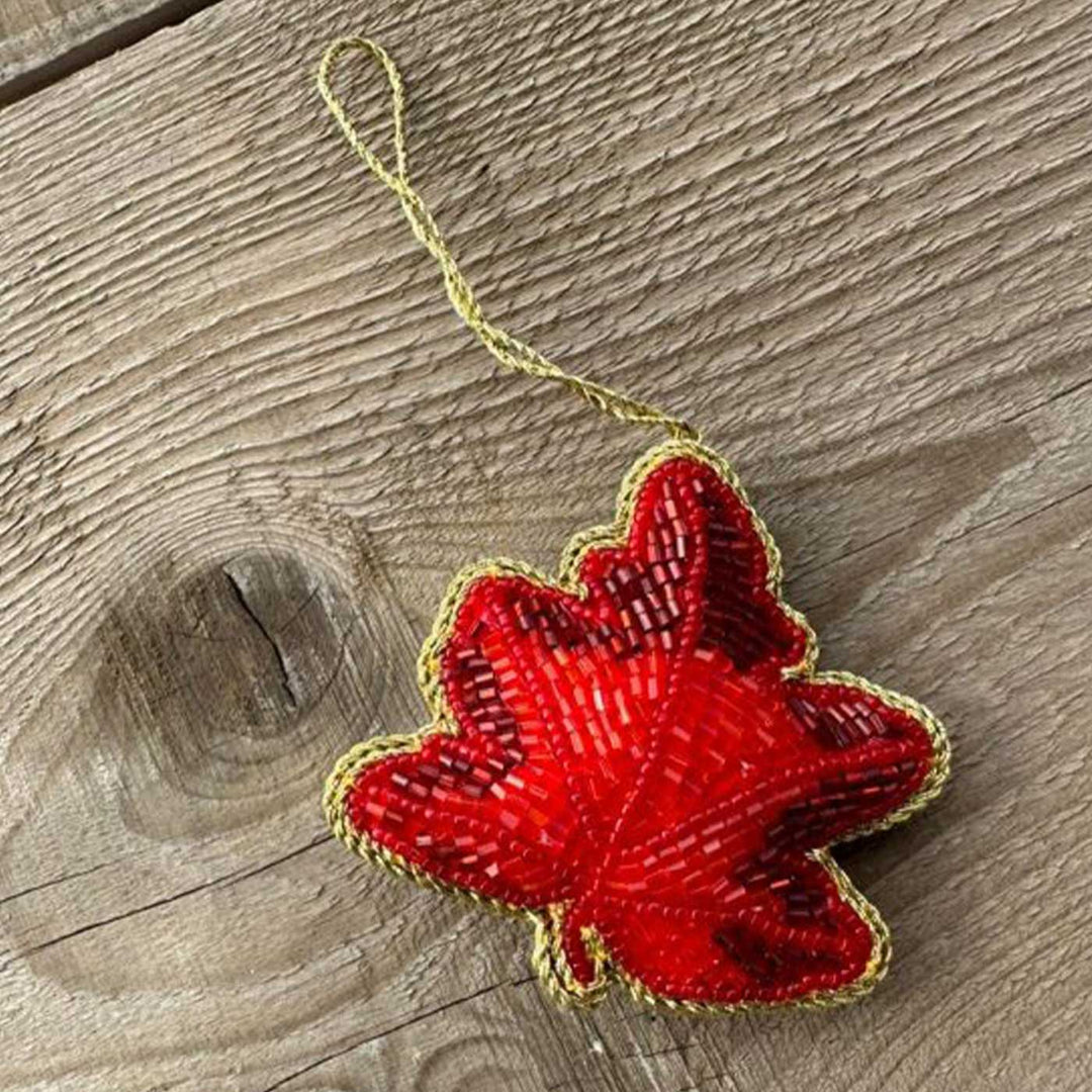 Red Leaf Cotton Premium Zardozi Ornament