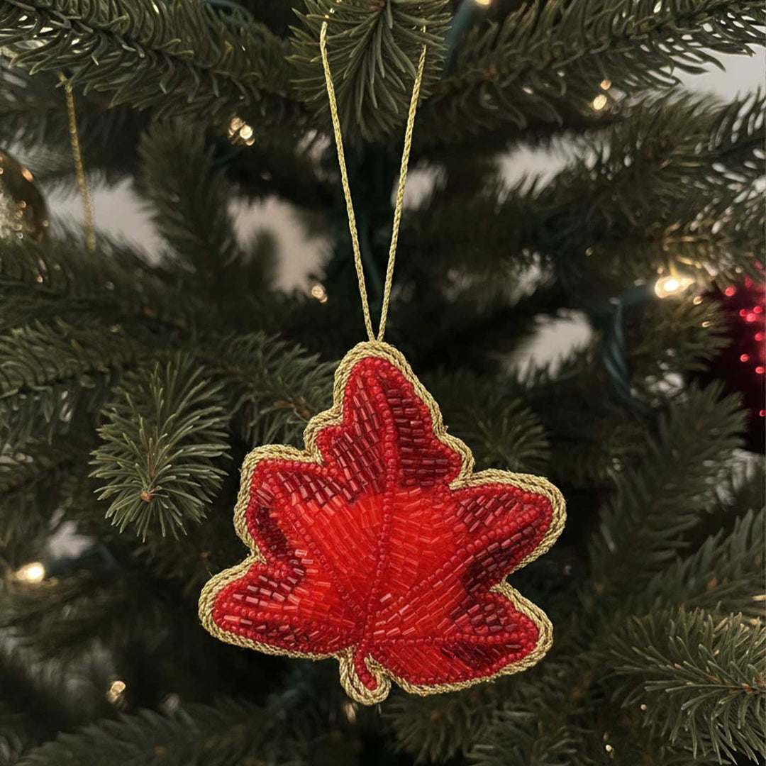 Red Leaf Cotton Premium Zardozi Ornament