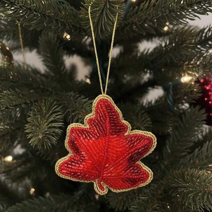 Red Leaf Cotton Premium Zardozi Ornament