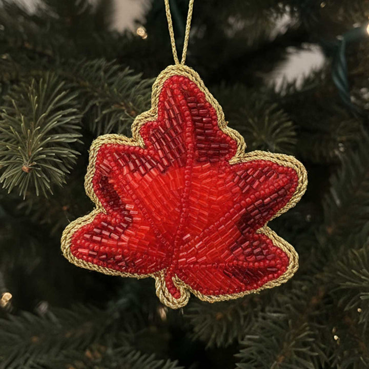 Red Leaf Cotton Premium Zardozi Ornament