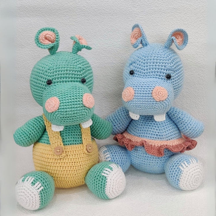 Handmade Crochet Hippo Toy for Kids