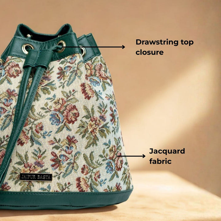 Bagh Jacquard Bucket Handbag