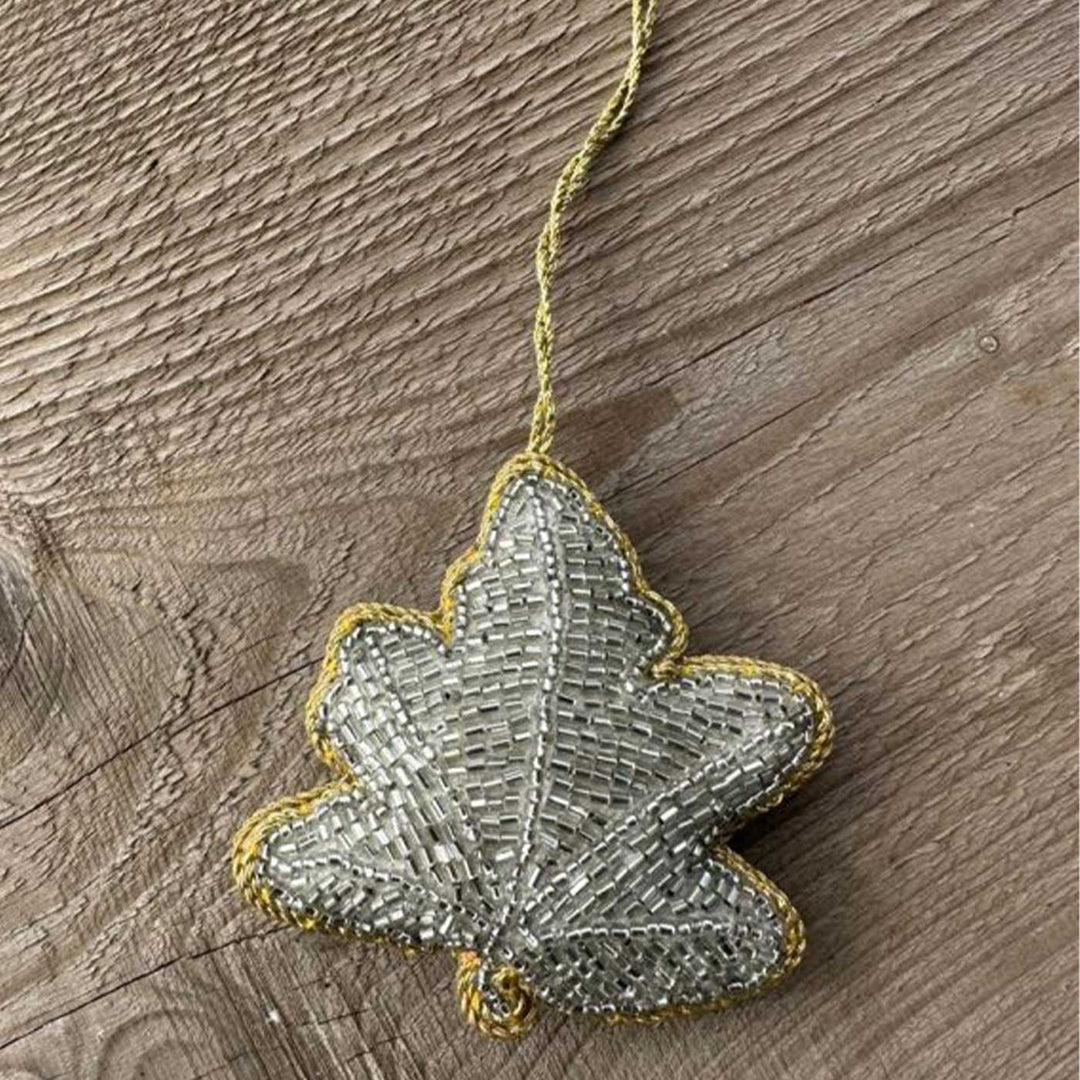 White Leaf Cotton Premium Zardozi Ornament