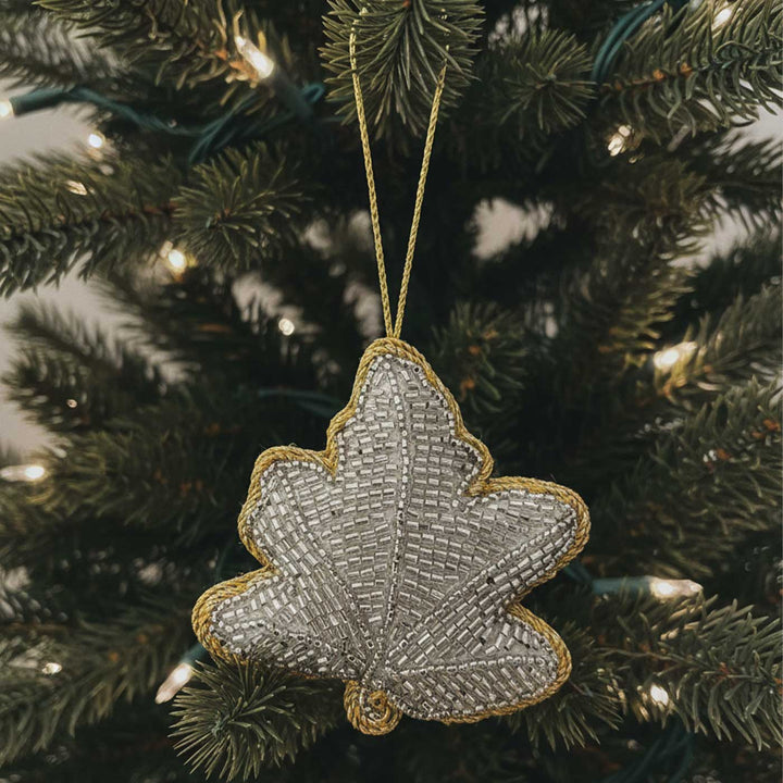 White Leaf Cotton Premium Zardozi Ornament