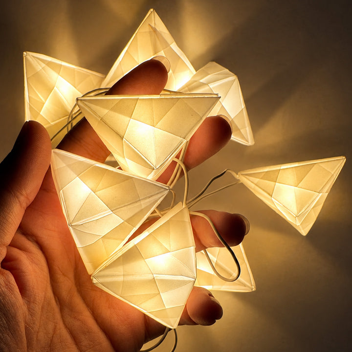 Handmade Origami Crochet Paper LED Fairy Light For Festive Decor