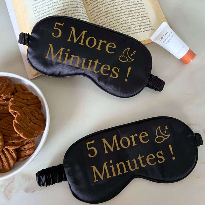 Customized Handmade Printed 5 More Minutes Satin Eye Mask For Fathers