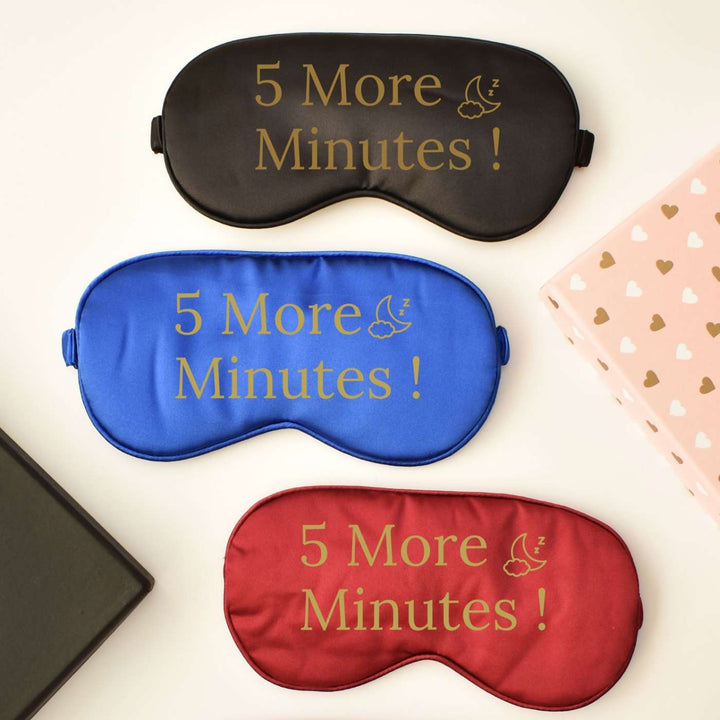 Customized Handmade Printed 5 More Minutes Satin Eye Mask For Fathers
