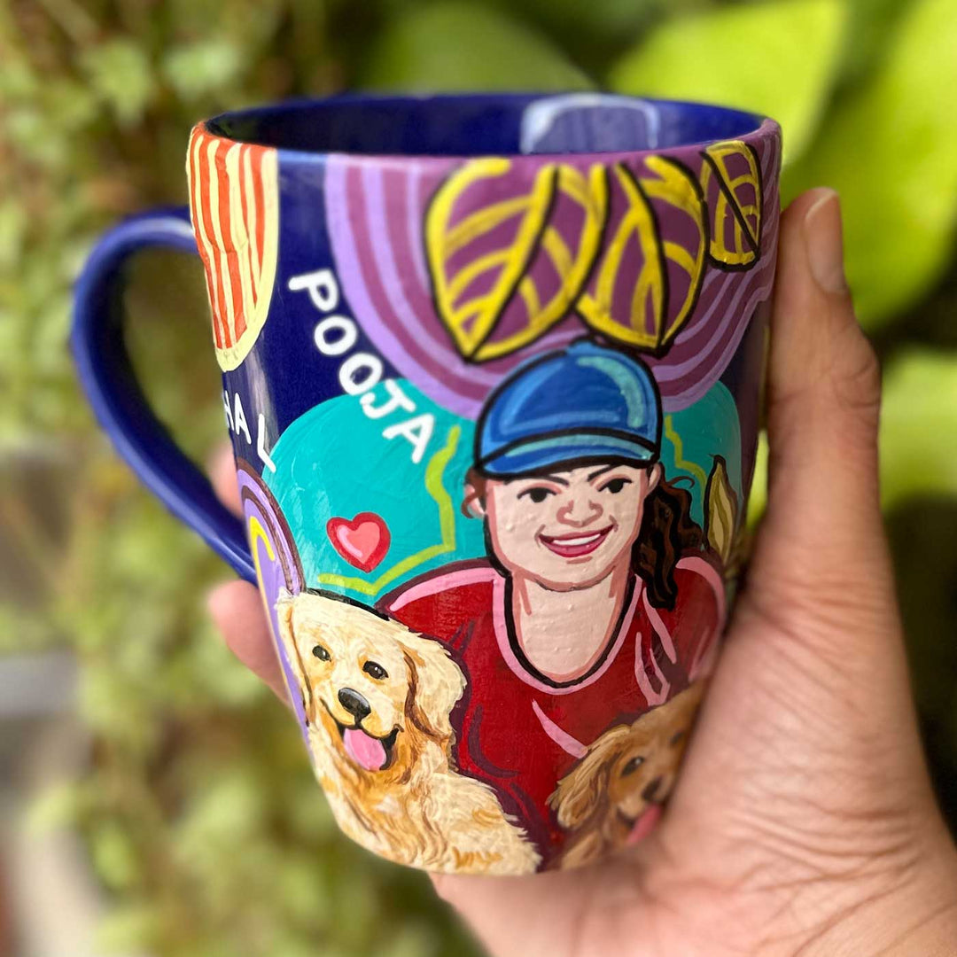 Photo Personalized Hand-Painted Pop Art Illustrated Caricature Mug | 300 ML
