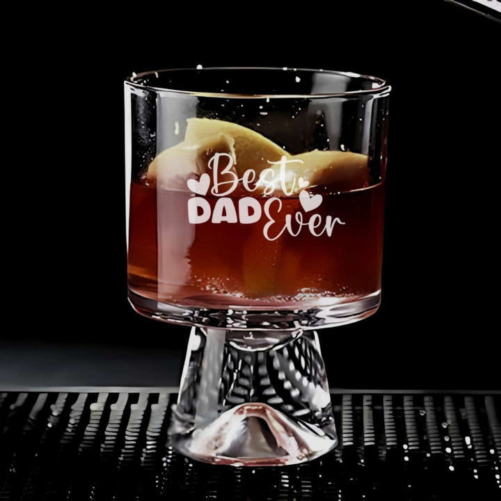 Engraved Best Dad Ever Theme Whiskey Glass | 250 ml