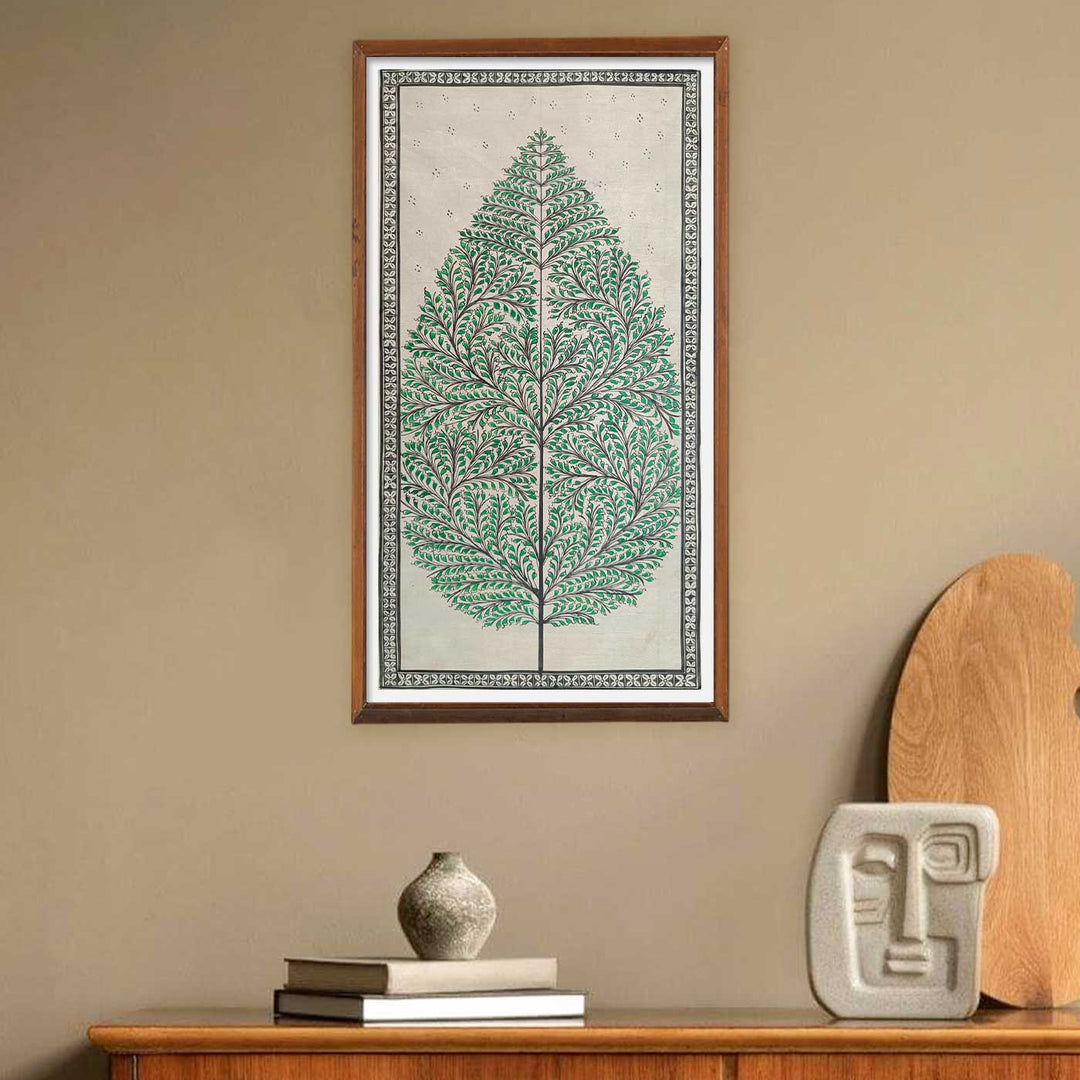 11 X 19 Inch | Handmade Tussar Silk Tree Of Life Painting