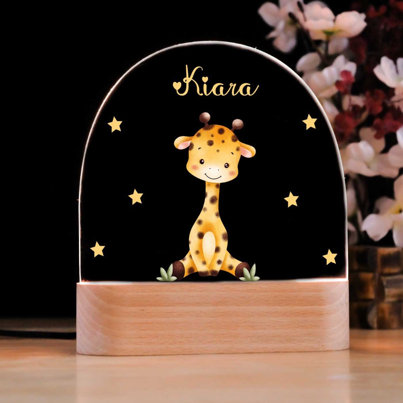 Buy Personalized Giraffe Theme Acrylic LED Table Lamp For Kids