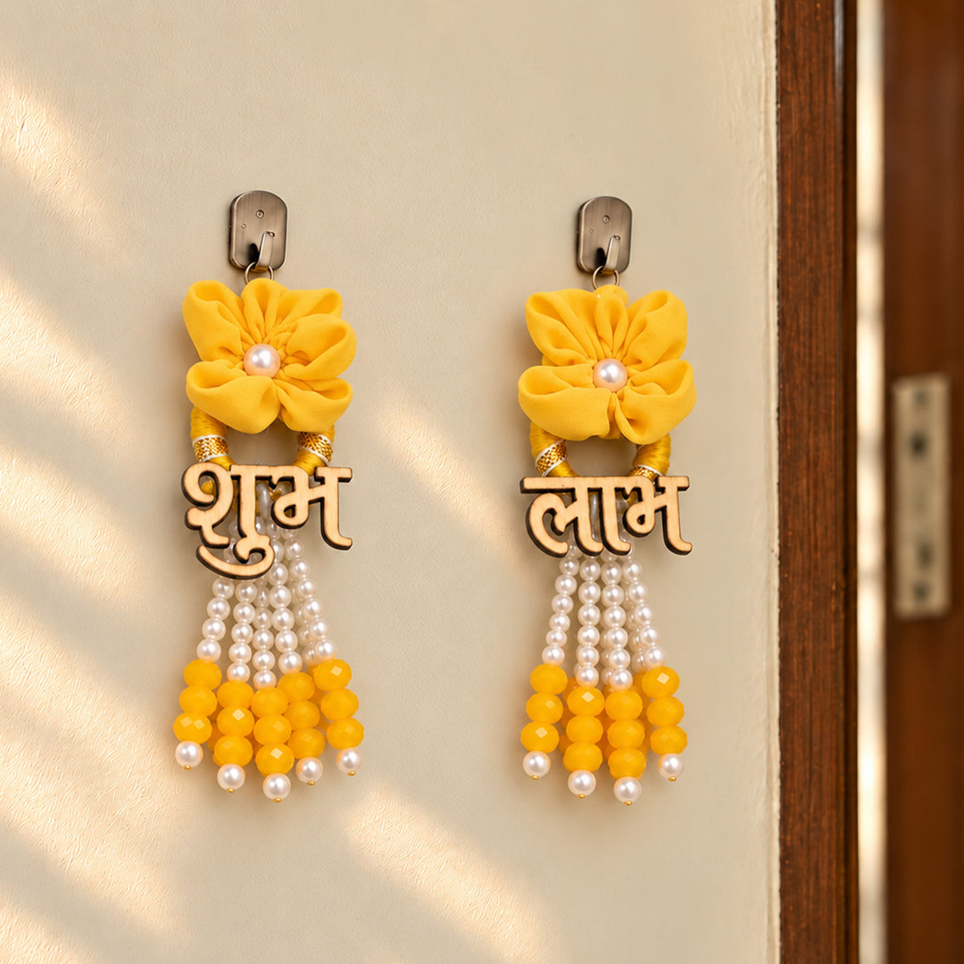 Handmade Mini Festive Shubh Labh/Swastik Decor For Entrance