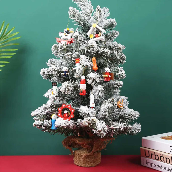 Handmade Joyful Jingle Wooden Ornaments For Christmas Tree Decoration | Set Of 12